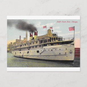 US Mail Boat, Chicago, 1910 - South Haven Boat  Postcard