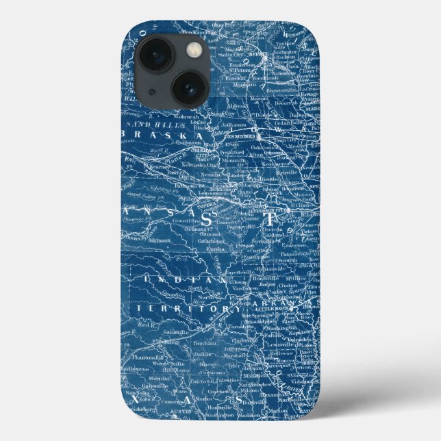 US Map Blueprint Case-Mate iPhone Case (Back)