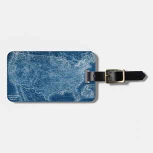 US Map Blueprint Luggage Tag