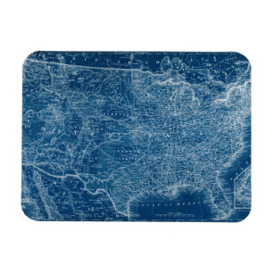 US Map Blueprint Magnet
