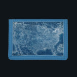 US Map Blueprint Trifold Wallet<br><div class="desc">US Map Blueprint. Artist: Vision Studio. Image ID: 92329Z.</div>