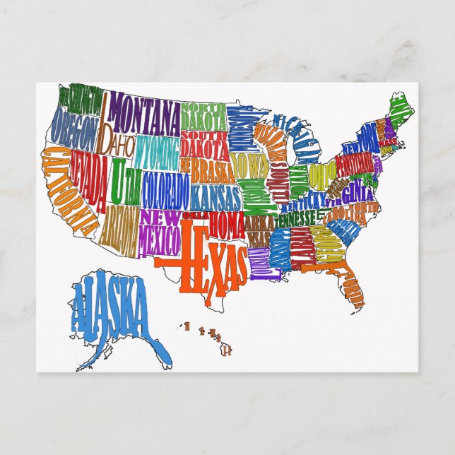 US MAP POSTCARD (Front)