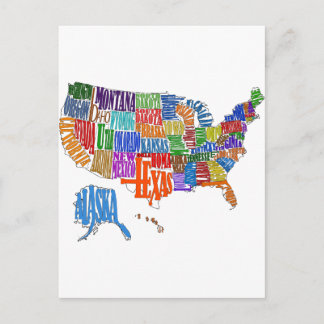 US MAP POSTCARD