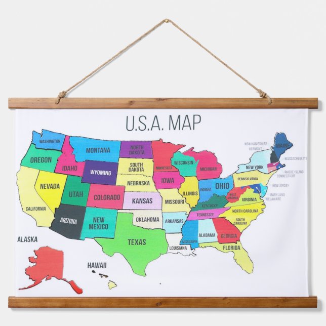 US Map Wall Hanging Tapestry (Front)