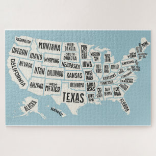US Map with State Names Jigsaw Puzzle