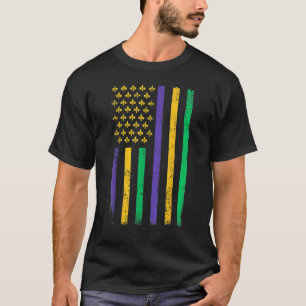 Us Mardi Gras Flag Celebration Outfit For Men & Wo T-Shirt