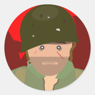 US Marine 1000 yard stare (Simple History) Classic Round Sticker