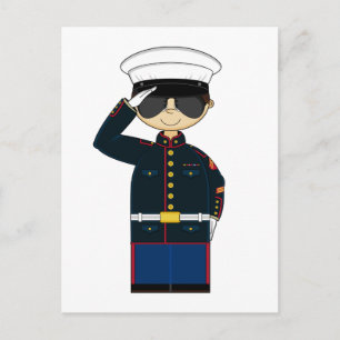 US Marine Corp NCO Saluting Postcard