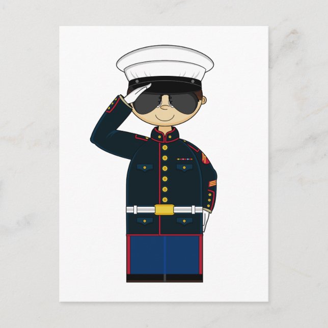 US Marine Corp NCO Saluting Postcard (Front)