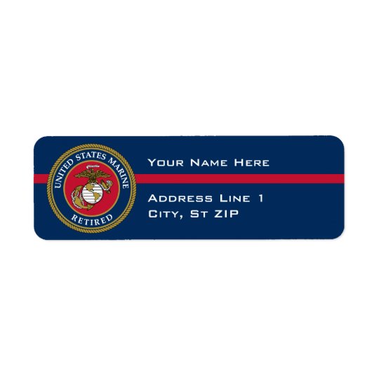 US Marine Corps - Retired Blue Return Address Label