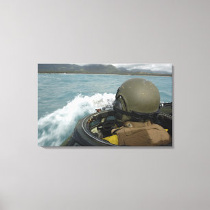 US Marine driving an amphibious assault vehicle Canvas Print