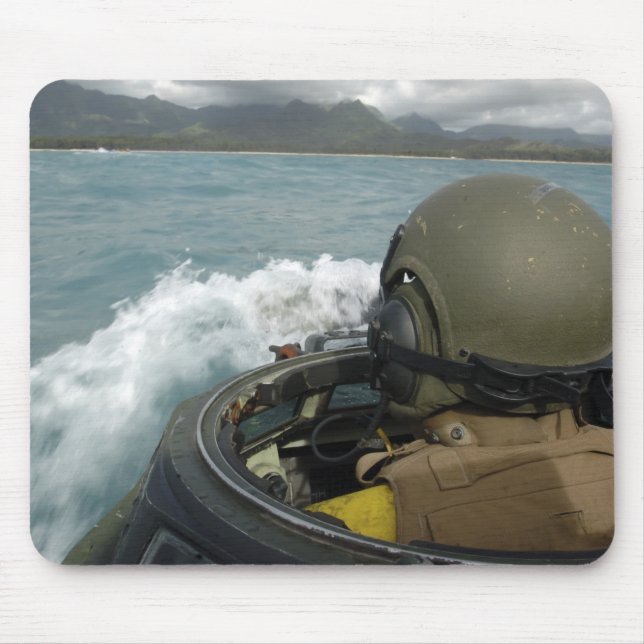 US Marine driving an amphibious assault vehicle Mouse Mat (Front)