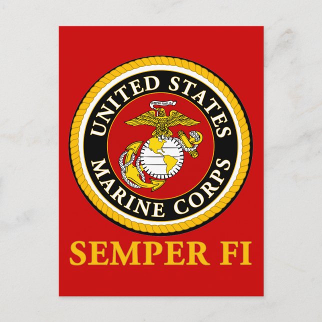 US Marine Official Seal - Semper Fi Postcard (Front)
