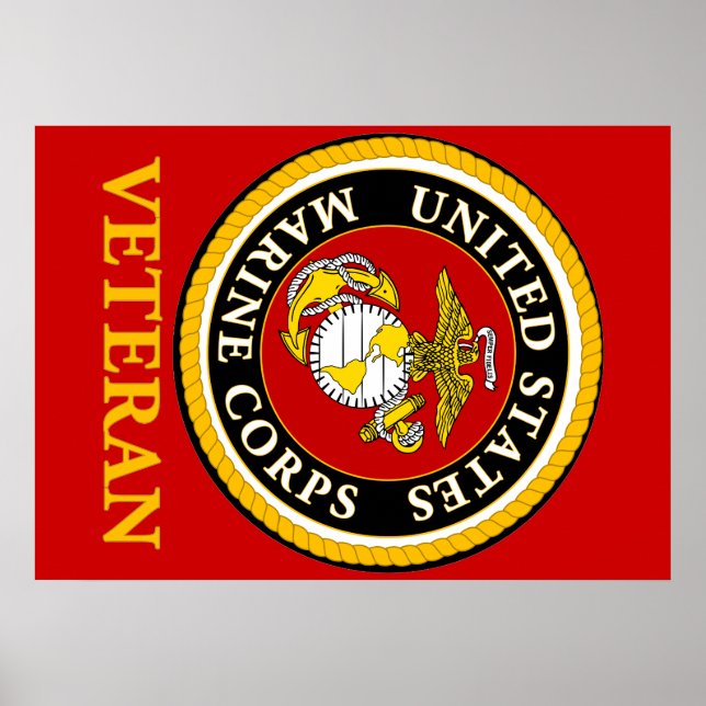 US Marine Official Seal - Veteran Poster (Front)
