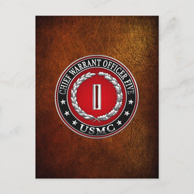 US Marines: Chief Warrant Five (USMC CWO-5) [3D] Postcard (Front)