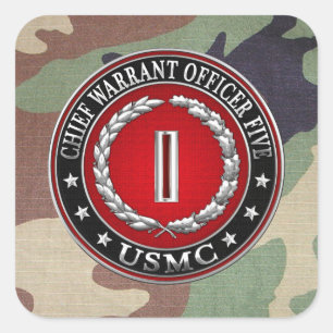 US Marines: Chief Warrant Five (USMC CWO-5) [3D] Square Sticker