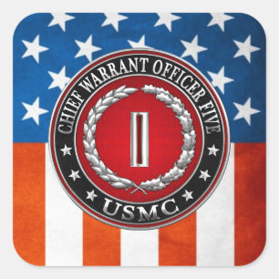 US Marines: Chief Warrant Five (USMC CWO-5) [3D] Square Sticker