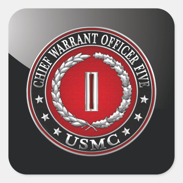 US Marines: Chief Warrant Five (USMC CWO-5) [3D] Square Sticker (Front)