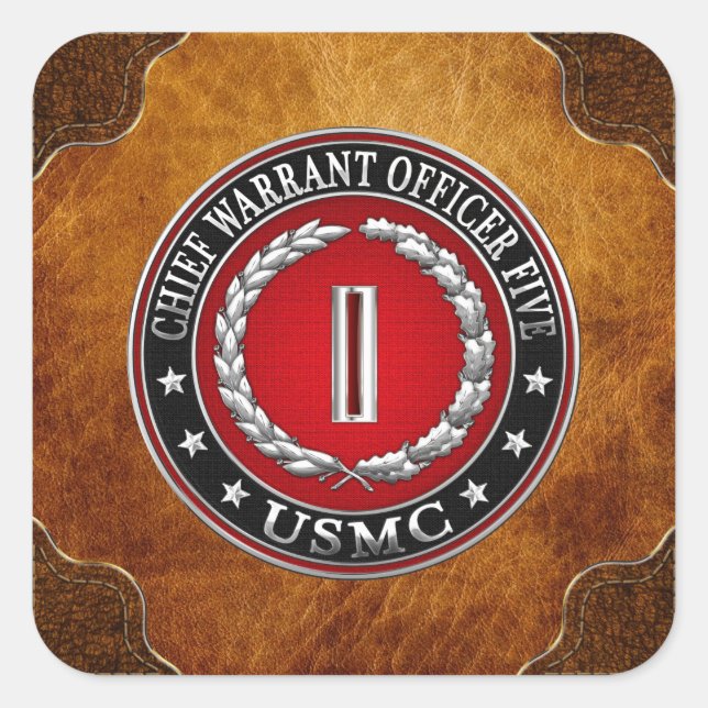 US Marines: Chief Warrant Five (USMC CWO-5) [3D] Square Sticker (Front)