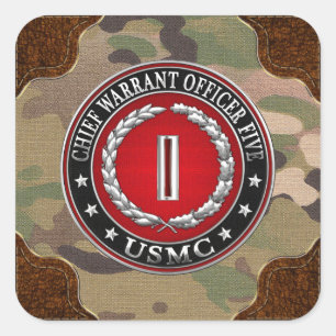 US Marines: Chief Warrant Five (USMC CWO-5) [3D] Square Sticker