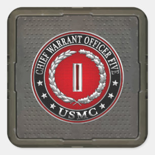 US Marines: Chief Warrant Five (USMC CWO-5) [3D] Square Sticker