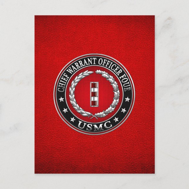 US Marines: Chief Warrant Four (USMC CWO-4) [3D] Postcard (Front)