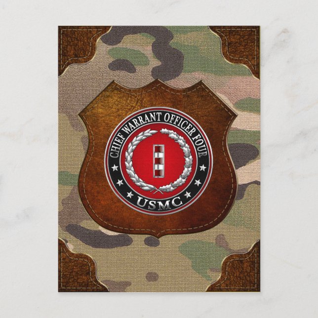 US Marines: Chief Warrant Four (USMC CWO-4) [3D] Postcard (Front)