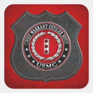 US Marines: Chief Warrant Four (USMC CWO-4) [3D] Square Sticker