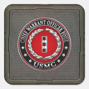 US Marines: Chief Warrant Four (USMC CWO-4) [3D] Square Sticker