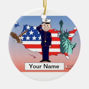 US Marines - Male Ceramic Tree Decoration