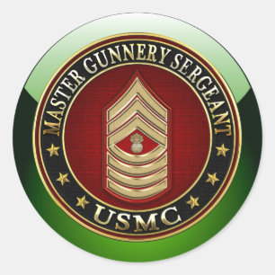 US Marines: Master Gunnery Sergeant (USMC MGySgt) Classic Round Sticker