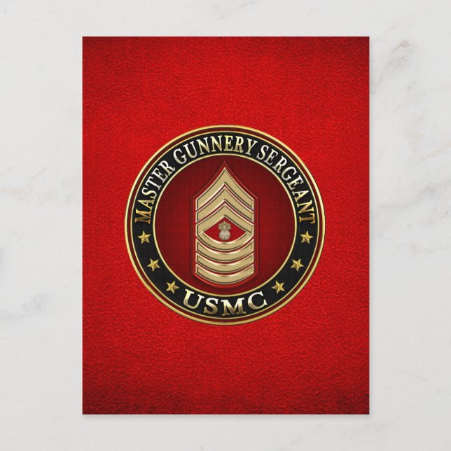 US Marines: Master Gunnery Sergeant (USMC MGySgt) Postcard (Front)