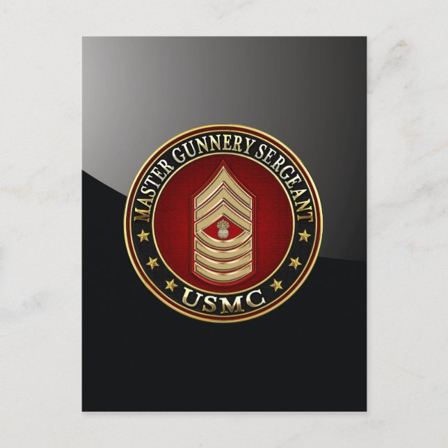 US Marines: Master Gunnery Sergeant (USMC MGySgt) Postcard (Front)