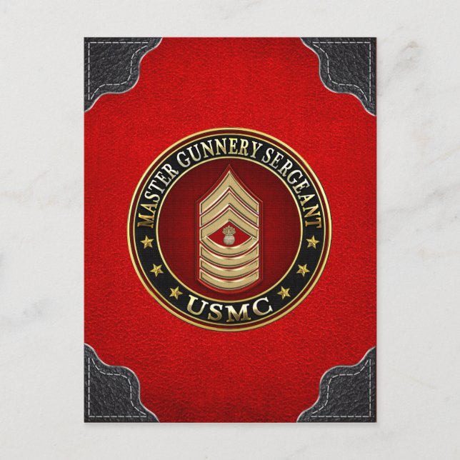 US Marines: Master Gunnery Sergeant (USMC MGySgt) Postcard (Front)
