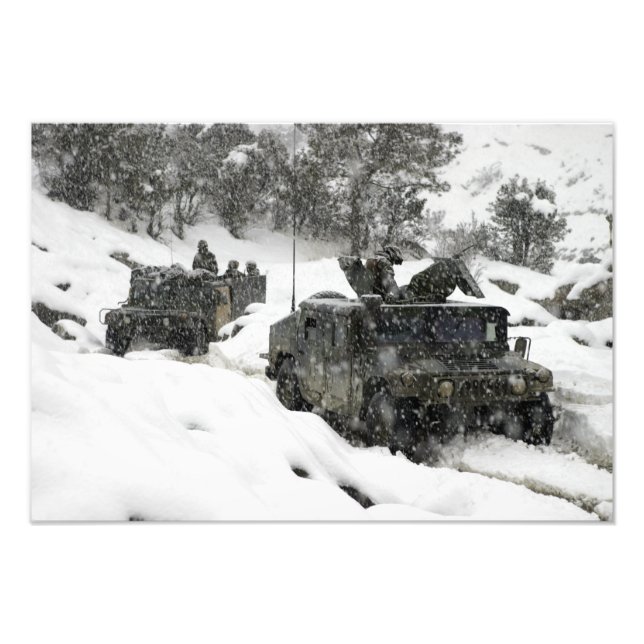 US Marines patrol in Khowst-Gardez Pass Photo Print (Front)