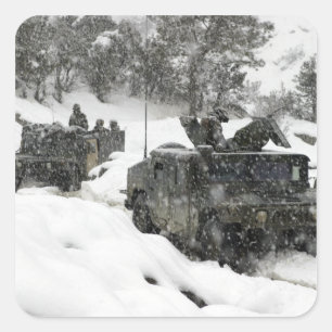 US Marines patrol in Khowst-Gardez Pass Square Sticker