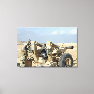 US Marines prepare to fire a howitzer 2 Canvas Print