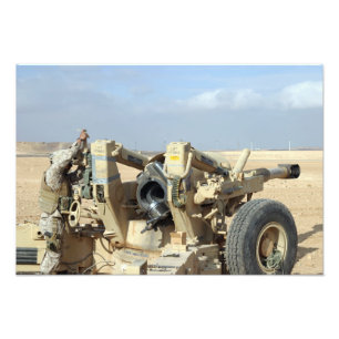 US Marines prepare to fire a howitzer 2 Photo Print