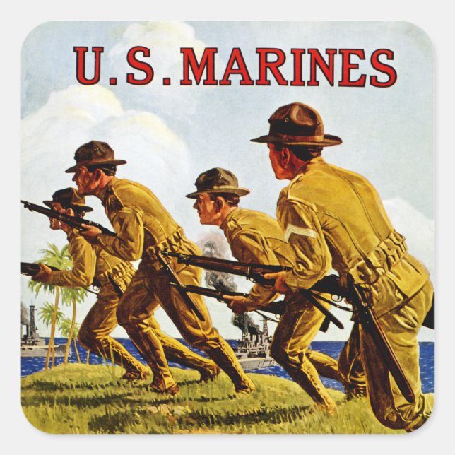 US Marines ~ Soldiers of the Sea Square Sticker (Front)