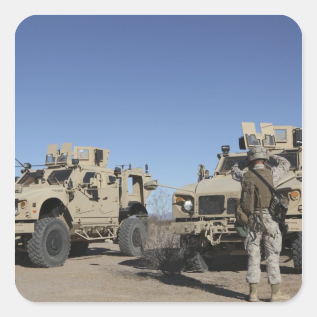 US Marines Square Sticker (Front)