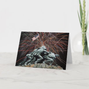 US Marines War Memorial Iwo Jima Fireworks Card