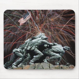 US Marines War Memorial Iwo Jima Fireworks Mouse Mat