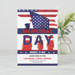 Us Memorial Day Party Invitation Template