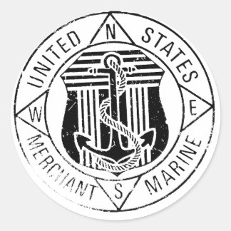 US Merchant Marines by: David Lee Classic Round Sticker