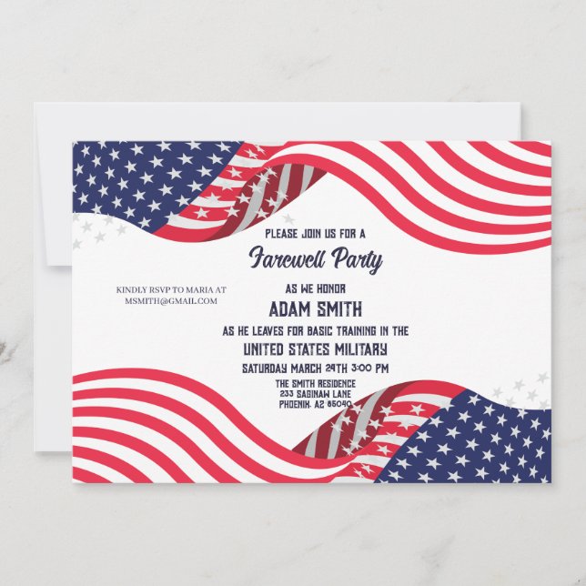 US Military Bootcamp Going Away Party Invitation (Front)