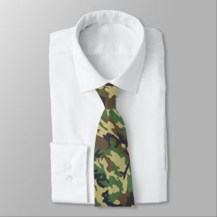 US Military Camouflage Green Camo Pattern Tie