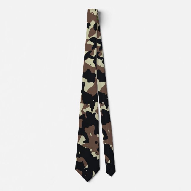 US Military Camouflage Green Camo Seamless Pattern Tie (Front)