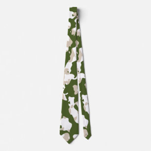 US Military Camouflage Green Camo Seamless Pattern Tie