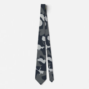 US Military Camouflage Grey Camo Seamless Pattern Tie