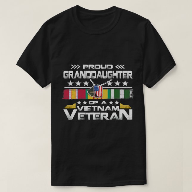 US Military Family Proud Granddaughter a Vietnam V T-Shirt (Design Front)
